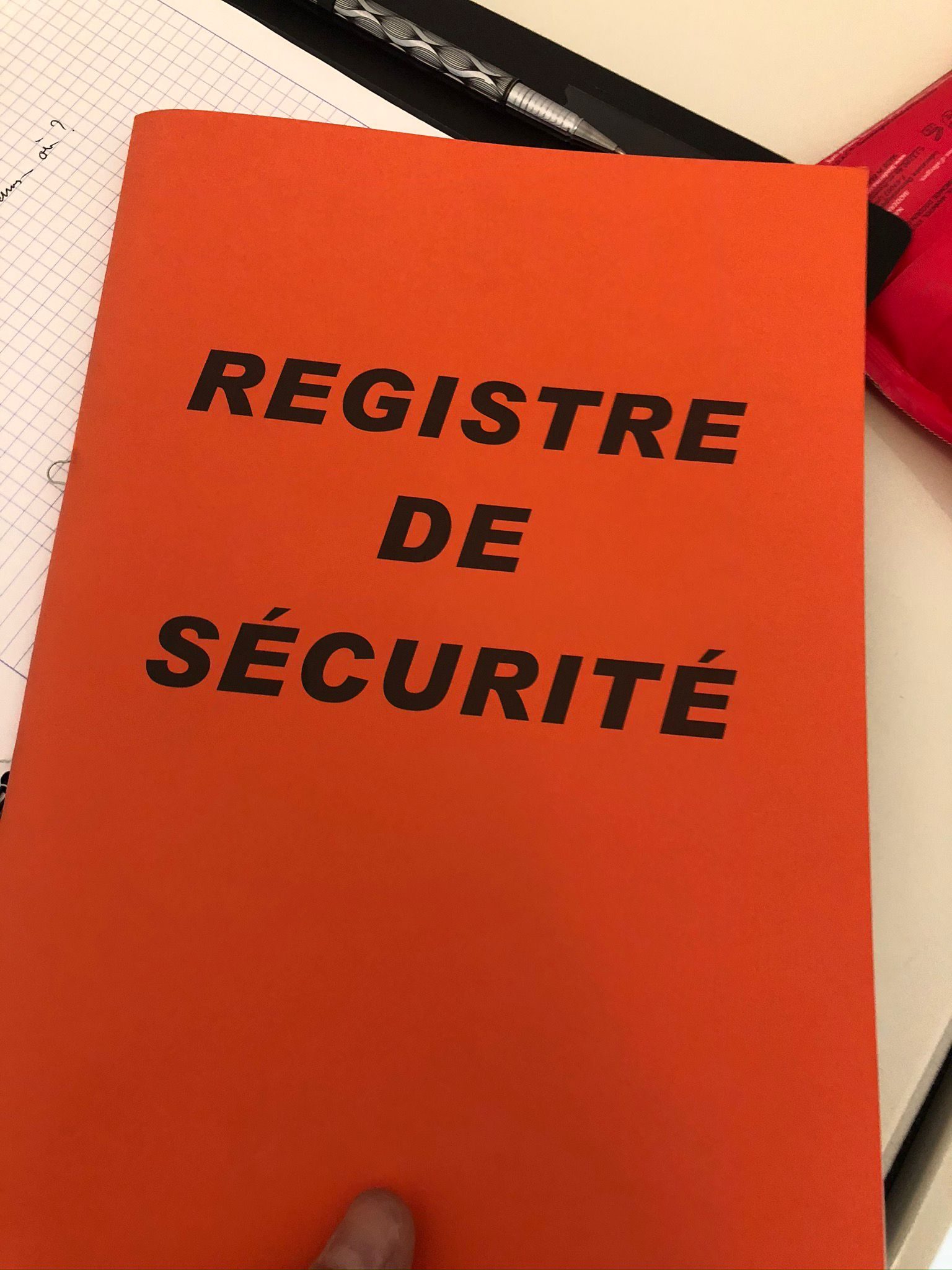 Registre de sécurité pour traçabilité des exercices d'évacuation