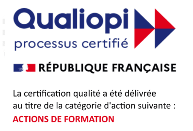 La certification a été délivrée au titre des catégories d'actions suivantes : ACTION DE FORMATION