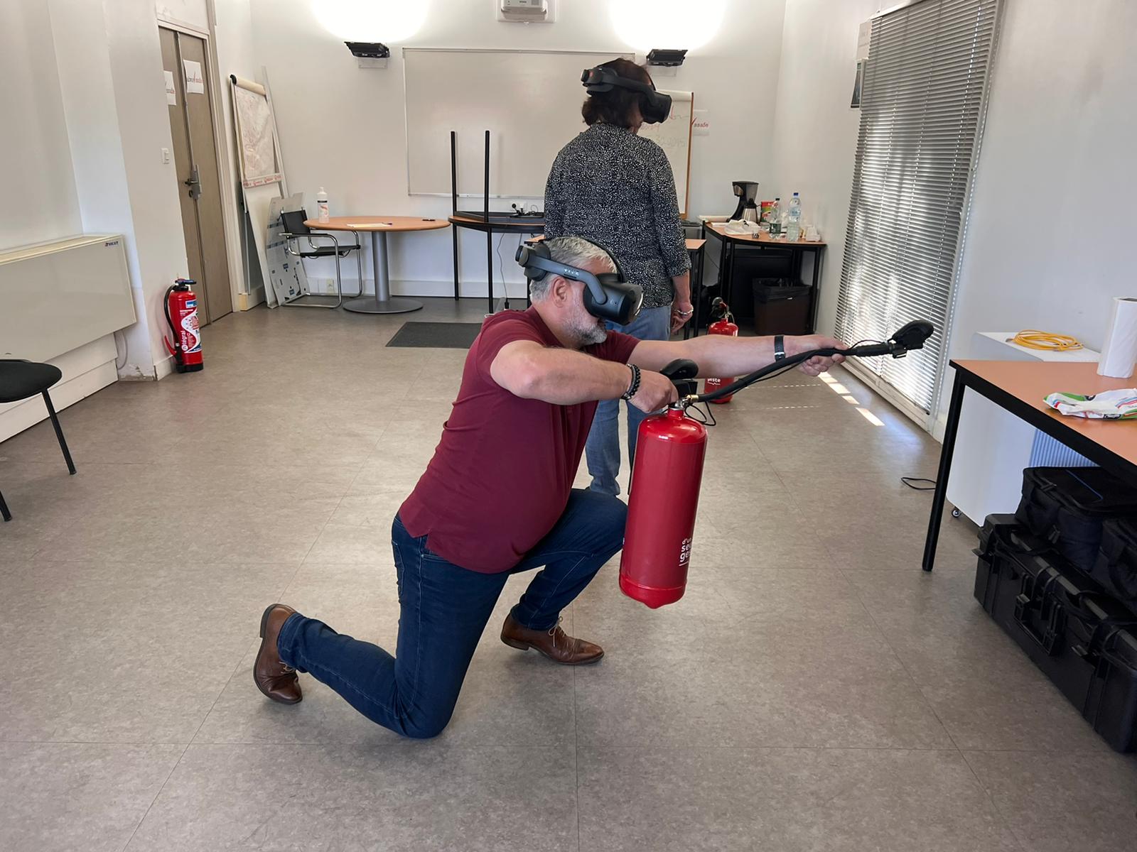 Casque de réalité virtuelle formation incendie
